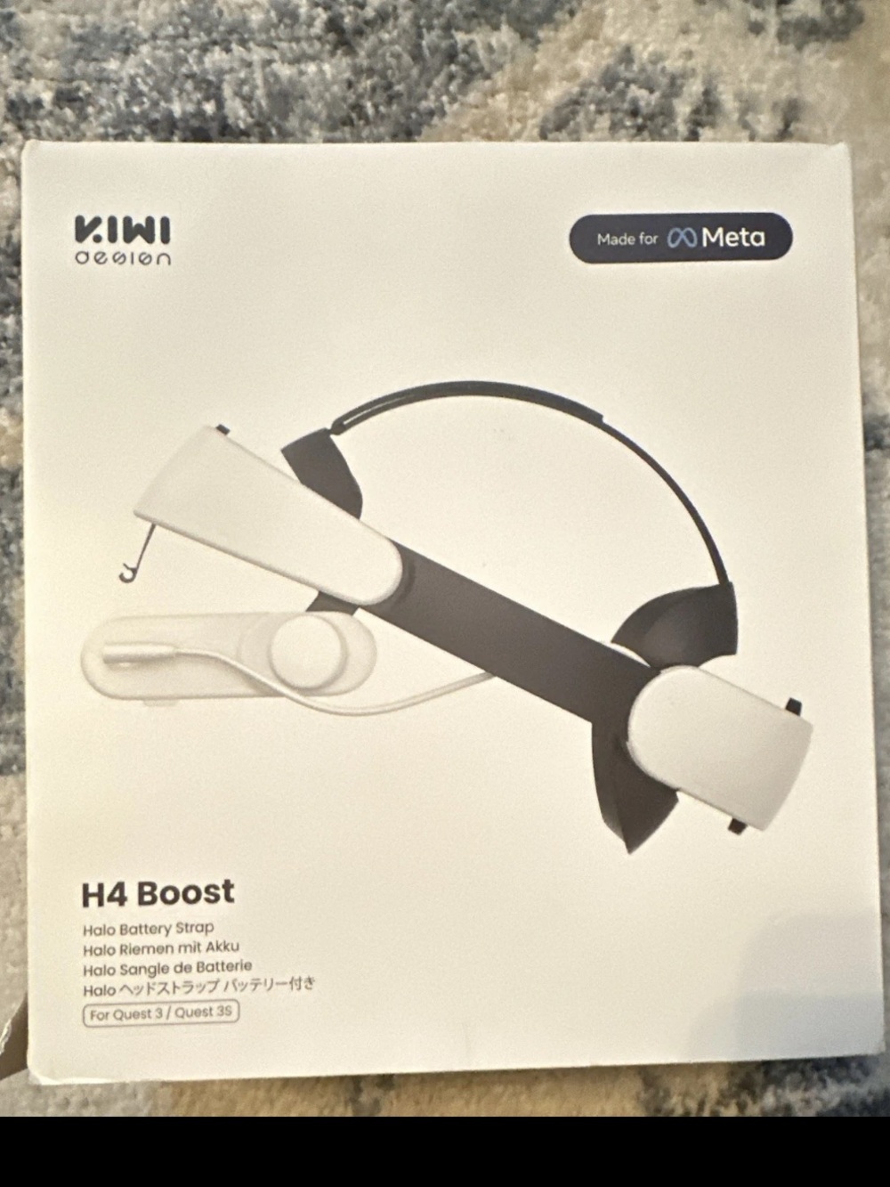 Kiwi H4 Boost Head Strap Replacement for Meta Quest - White and Black